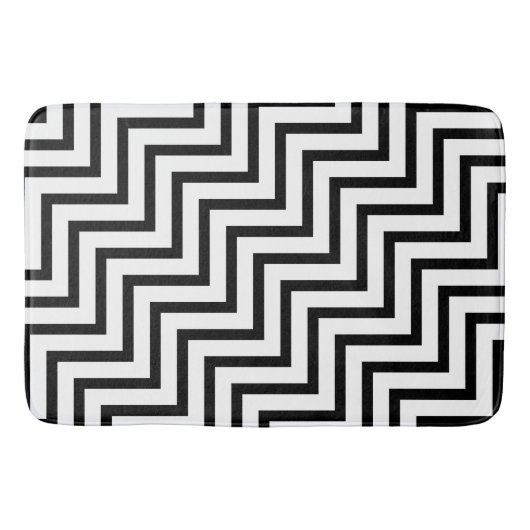 Zwart-witte geometrische kunstvlek badmat (Voorkant)