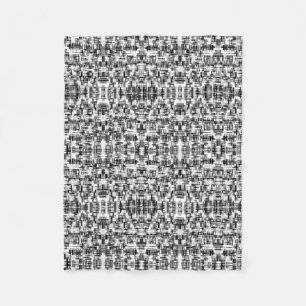 Zwart Witte Geometrische Mandala Patroon Fleece De Deken