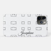 Zwart Witte Geometrische Patroon | Minimaal Abstra Case-Mate iPhone Case (Achterkant (horizontaal))