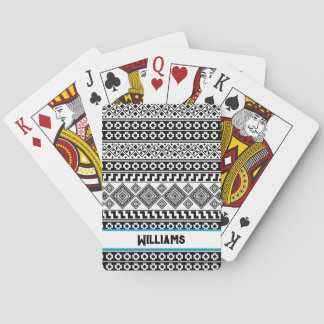 Zwart Witte Geometrische Polynesische Stam Monogra Pokerkaarten