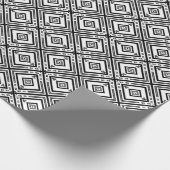 Zwart-witte geometrische sneeuwvlok cadeaupapier (Hoek)