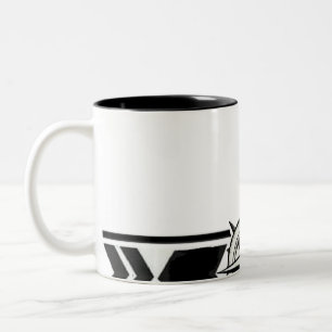 Zwart Witte Geometrische Tribale Patroon Klassieke Tweekleurige Koffiemok