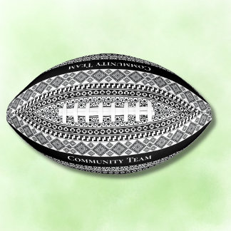 Zwart Witte Geometrische Tribale Patroon Teamnaam American Football