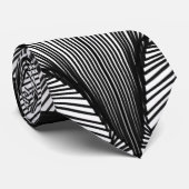Zwart-witte geometrische weblijntekening stropdas (Opgerold)