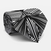 Zwart-witte geometrische weblijntekening stropdas (Opgerold)