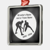 Zwart-witte gepersonaliseerde rustelversieringen metalen ornament (Links)