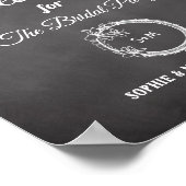 Zwart Witte Gereserveerde Teken Trouwposter Poster (Hoek)