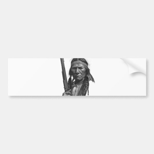 Zwart & Witte Geronimo Bumpersticker (Voorkant)