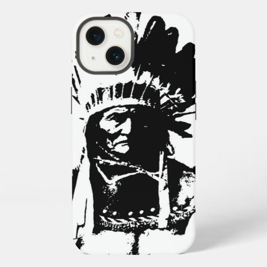 Zwart & Witte Geronimo iPhone Hoesje (Achterkant)