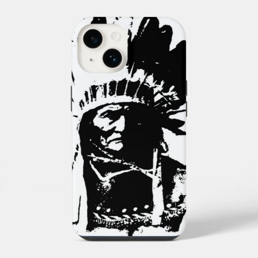 Zwart & Witte Geronimo iPhone Hoesje (Achterkant)