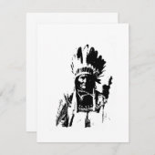 Zwart & Witte Geronimo Uitnodiging (Voorkant / Achterkant)