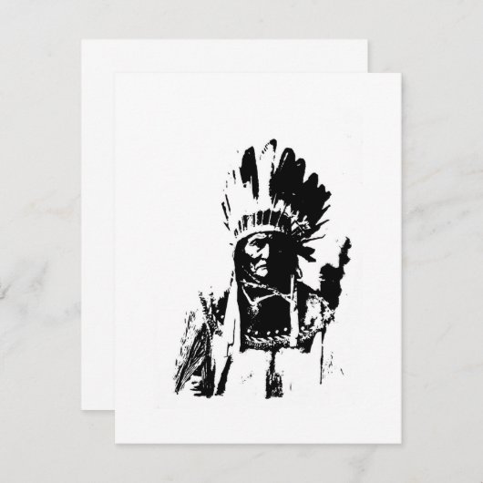 Zwart & Witte Geronimo Uitnodiging (Voorkant / Achterkant)