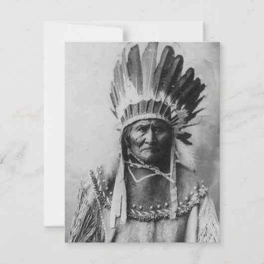 Zwart & Witte Geronimo Uitnodiging (Voorkant)