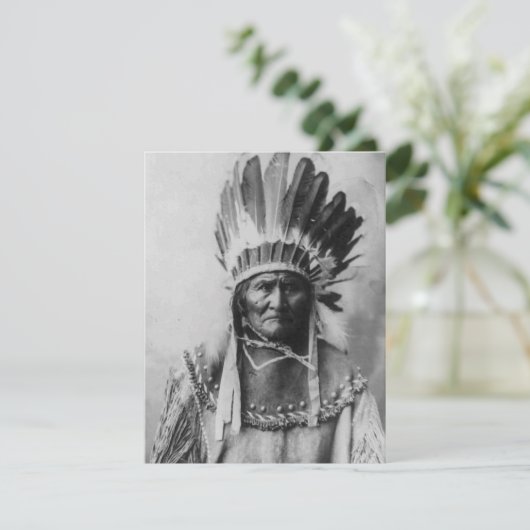 Zwart & Witte Geronimo Uitnodiging (Staand voorkant)