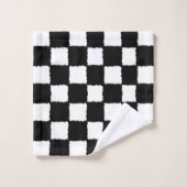 Zwart-witte Geruit ploetert Effect Bad Handdoek (Wasdoekje)