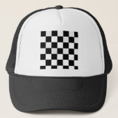 Zwart-witte Geruit Trucker Pet (Voorkant)