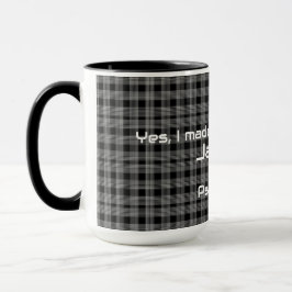 Zwart Witte Geruite Bijbel Inspiratie Thema Thee Mok