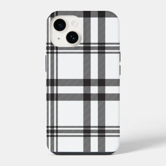 Zwart Witte Geruite Iphone Hoes Hoesje (Achterkant)