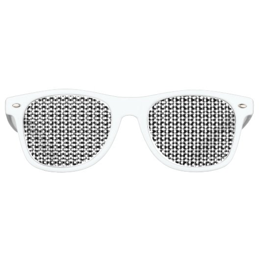 Zwart Witte Geruite Patroon Retro Zonnebril (Voorkant)