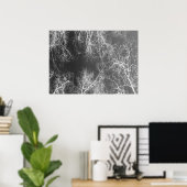 Zwart-witte gesilhoueteerde bomen poster (Thuiskantoor)
