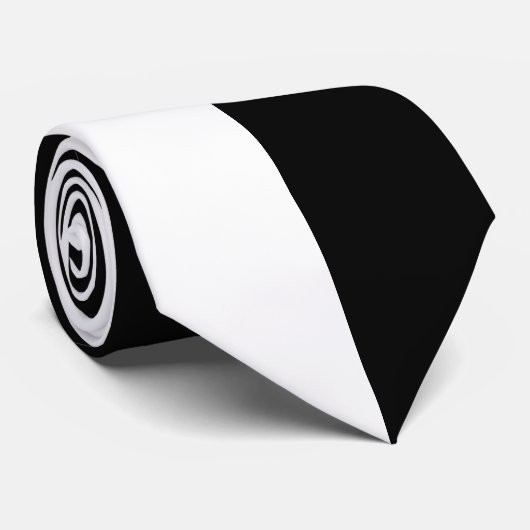 Zwart-witte gespleten kleur stropdas (Opgerold)