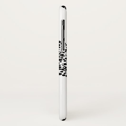 Zwart-witte gestileerde boom en naam Case-Mate iPhone case (Achterkant/links)