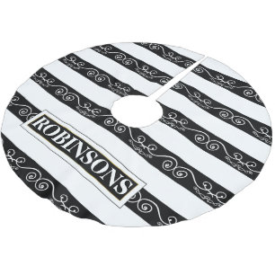 Zwart-witte gestreepte elegant kerstboom rok