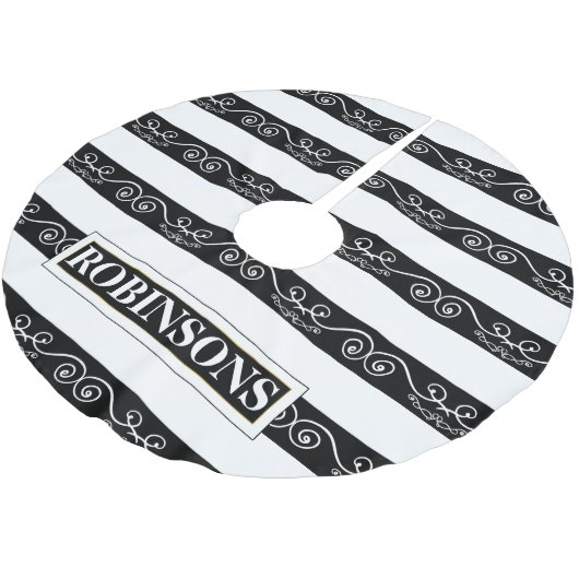 Zwart-witte gestreepte elegant kerstboom rok (Gekanteld)