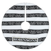 Zwart-witte gestreepte elegant kerstboom rok (Voorkant)