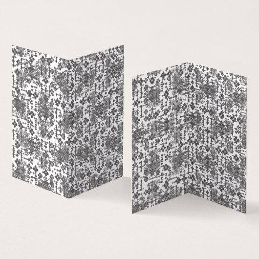 Zwart Witte Gevouwen Kaarten | Moderne Geometrisch (Binnen en buitenkant)
