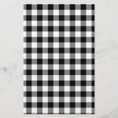 Zwart-witte gingham briefpapier (Voorkant)