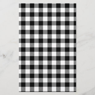 Zwart-witte gingham briefpapier