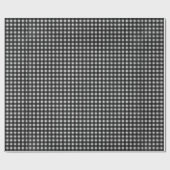 Zwart-witte gingham cadeaupapier (Vlak)