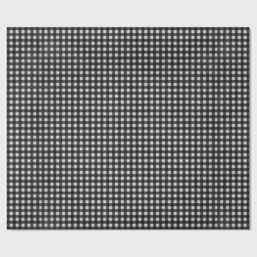 Zwart-witte gingham cadeaupapier (Vlak)