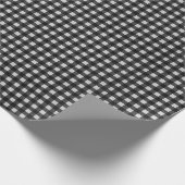 Zwart-witte gingham cadeaupapier (Hoek)
