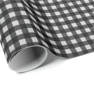 Zwart-witte gingham cadeaupapier