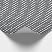 Zwart-witte gingham cadeaupapier (Hoek)