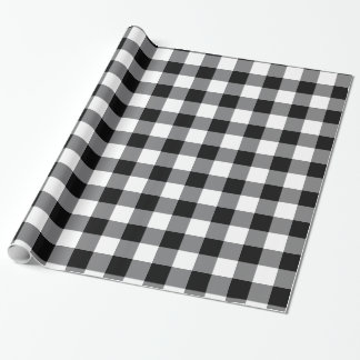 Zwart-witte gingham cadeaupapier