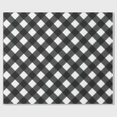 Zwart-witte gingham cadeaupapier (Vlak)