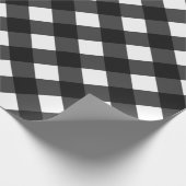 Zwart-witte gingham cadeaupapier (Hoek)