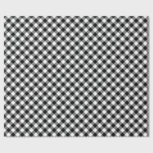 Zwart-witte gingham cadeaupapier (Vlak)