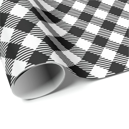 Zwart-witte gingham cadeaupapier (Rol Hoek)