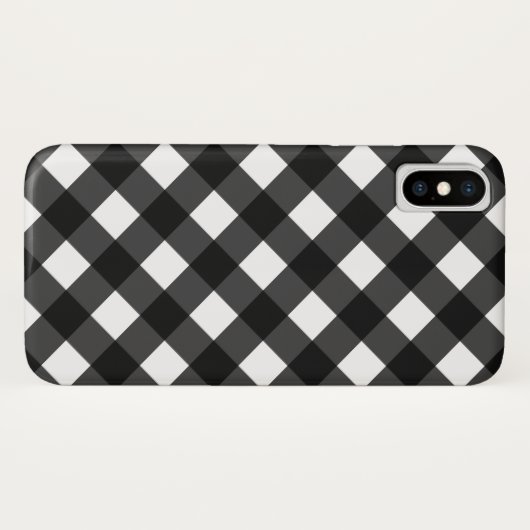 Zwart-witte gingham Case-Mate iPhone case (Achterkant (horizontaal))