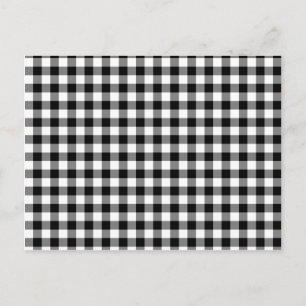 Zwart-witte Gingham Checks Briefkaart