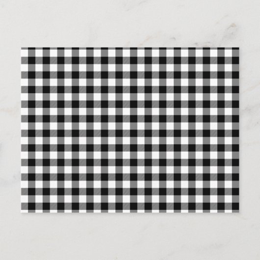 Zwart-witte Gingham Checks Briefkaart (Voorkant)