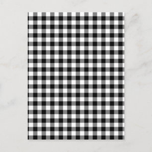 Zwart-witte Gingham Checks Briefkaart