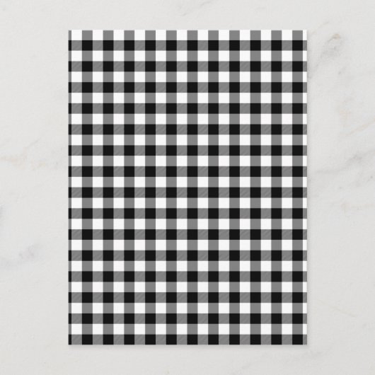 Zwart-witte Gingham Checks Briefkaart (Voorkant)