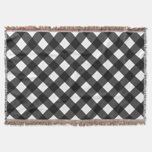 Zwart-witte gingham deken (Voorkant)