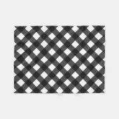 Zwart-witte gingham fleece deken (Voorkant (Horizontaal))