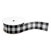 Zwart-witte gingham grosgrain lint (Spoel)